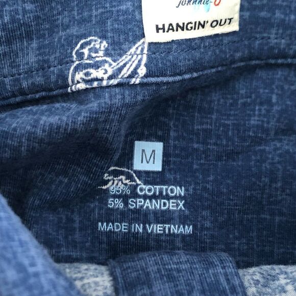 Johnnie O Hangin Out Short Sleeve Button Up Shirt Men Size Medium Surfing Beach - Picture 6 of 11